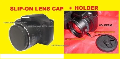 SLIP-ON FRONT LENS CAP DIRECTLY TO FUJI S2500 S2600 S2700 HD FINEPIX +HOLDER - Image 1 of 4