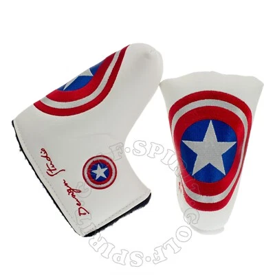 19TH HOLE CUSTOM SHOP Captain America Putter Head cover for Scotty Cameron Fastback, Squareback, GoLo