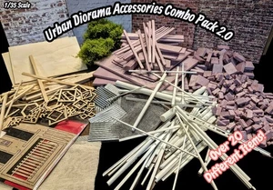 Urban Diorama Zubehör Kombipaket 2,0 Steine Holzrahmen Pfeife 8868 Maßstab 1:35 - Bild 1 von 15