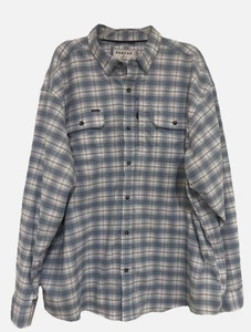 Poncho Flannel Shirt Men’s Gray Blue Plaid Regular Fit Magnetic XXL 2XL - Picture 1 of 9