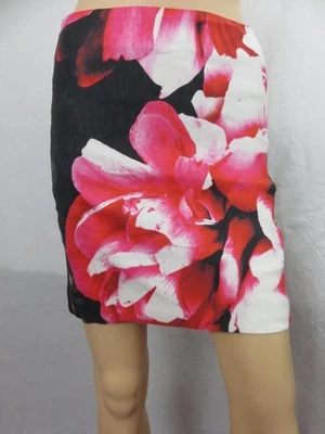 Nicole Miller Artelier Multicolor Giant Garden Mini Skirt Linen Size S NWT $255 - Image 1 of 4