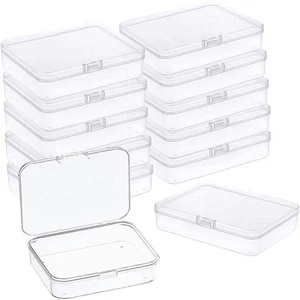 6 Pcs Mini Plastic Storage Containers Box with Lid, 4.5x3.4 Inches Clear Rect... - Picture 1 of 7