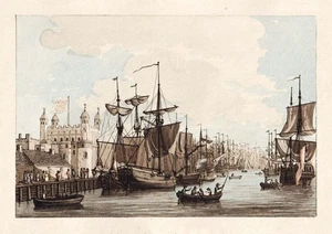 Torre De Londres Inglaterra Acuarela Grabado Mezzotinto 1791 - Picture 1 of 1