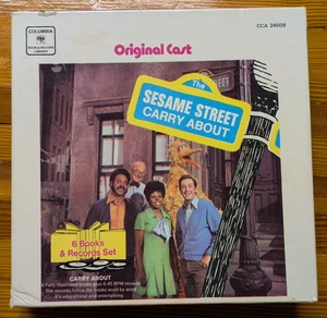 Vtg Sesame Street Carry About Original Cast Books & Vinyl Records 70s Columbia - Foto 1 di 3