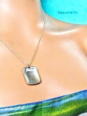 Raro Tiffany & Co. Pala Colgante Reversible Elsa Peretti Collar Esterlina 24" Foto 1 de 4