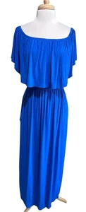 Sweet Lovely by Jen Women’s Summer Off Shoulder Blue Maxi Dress w/Pockets XL - Picture 1 of 6