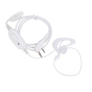`2 Way Radio Headset White Large Ptt K Head Headset With Soft Rubber Ear Ha - Photo 1/12