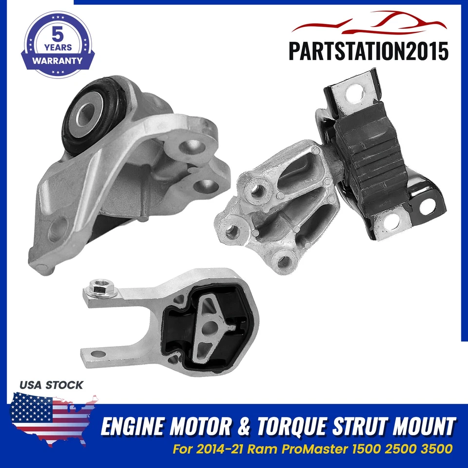 3 piezas para Ram ProMaster 1500 2500 3500 2014-21 motor y montaje de puntal de par Foto 1 de 4