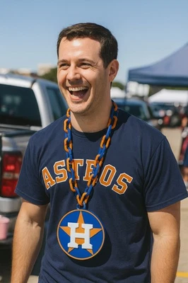 Houston Astros Big Logo Fan Hype Chain 32" Necklace MLB Baseball 3D Printed - Image 1 of 4