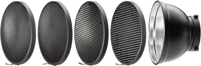 Reflector de paraguas ancho de 55 grados con rejillas de panal, montaje Bowens, Foto 1 de 4