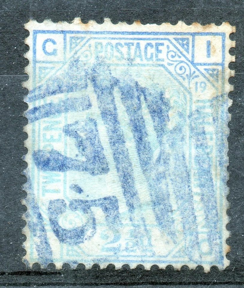 GB QV 2.5 blue SG 142 pl 19 heavy cancel, but full perfs, cat £55+ - Image 1 of 1