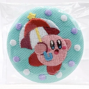 Kirby Parasol Kirby's Dream Land Embroidery Button Badge Collection Nintendo JP - Picture 1 of 9