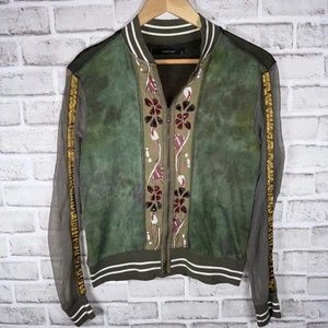 Chaqueta Universitaria de Pista Embellecida Invernadero Preppy Bohemia Chic Y2K Talla Pequeña S - Imagen 1 de 6