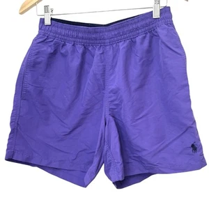 Vintage Polo Ralph Lauren Men's Small Pony Stitched Swim Trunks Purple Nylon - Picture 1 of 8