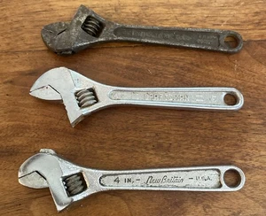 Vintage 4” JH Williams, Craftsman And New Britain AW-4  Adjustable Wrenches USA - Bild 1 von 10