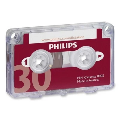 Philips Speech Dictation Minicassette With File Clip - 1 X 30 Minute (LFH000560) - Image 1 of 2