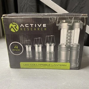 Active Research LED Camping Lights - 4pk Collapsible Battery Powered Lanterns - Picture 1 of 6