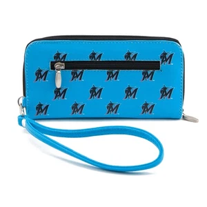 Women's Miami Marlins Zip-Around Wristlet Wallet - Picture 1 of 3