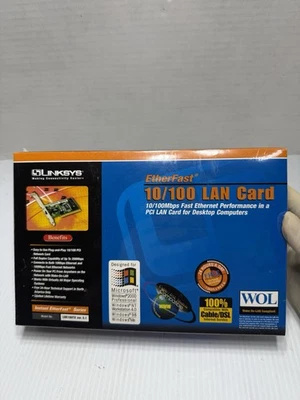Linksys EtherFast 10/100 LAN Card LNE100TX PCI Network Card For Windows 98/ME/00 - Image 1 of 4