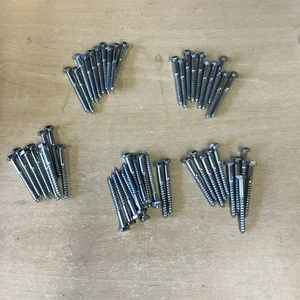 M6 x 60 mm x 50 HEX HEXAGON HEAD WOOD SCREW BOLTS COACH SCREWS BOLTS ZINC - Picture 1 of 5