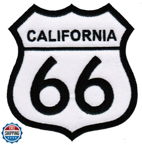 Route 66 California Embroidered Patch Iron-On Highway Road Sign Biker Emblem - Picture 1 of 1