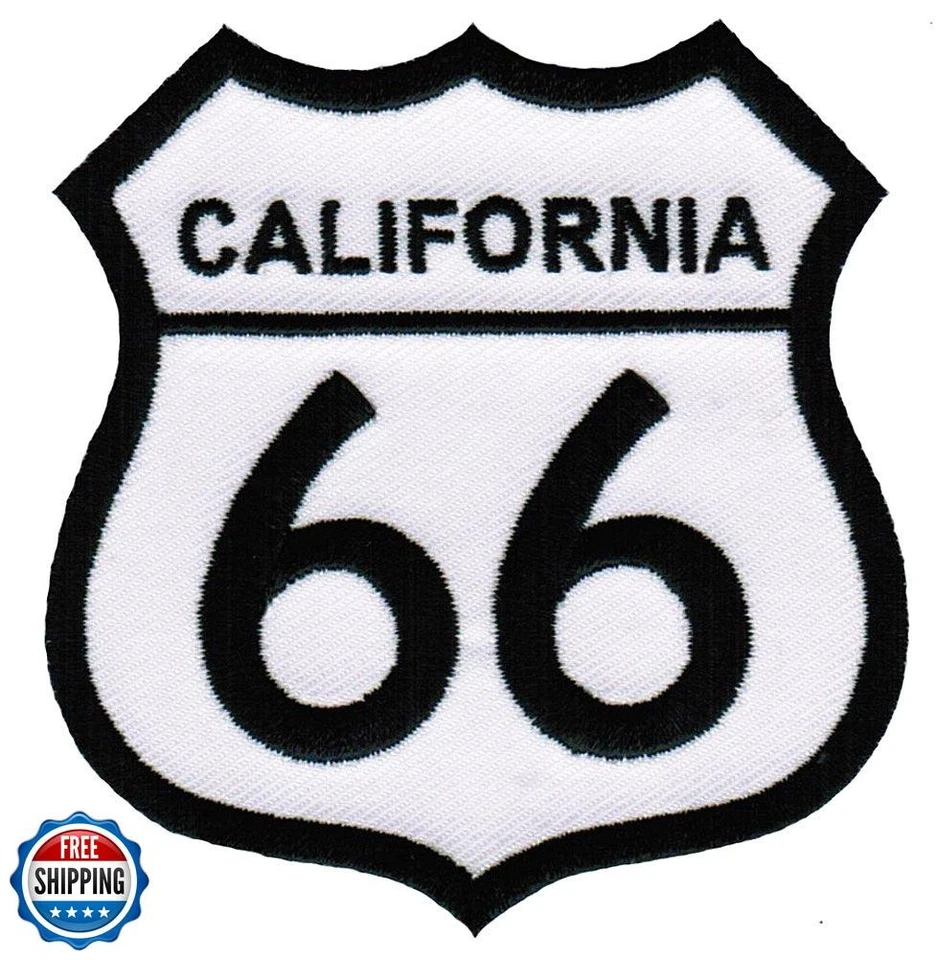 Route 66 California Embroidered Patch Iron-On Highway Road Sign Biker Emblem - Image 1 of 1