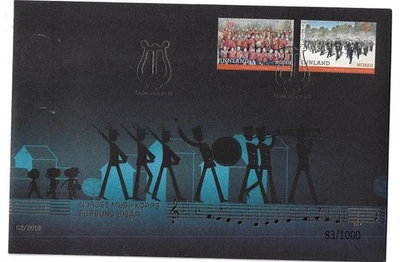Norway: 2018; Cover orchestras-music-military band, cancellation in Gold, EBNO03 - Image 1 of 2