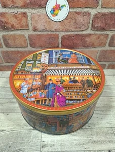 Jacobsen's Bakery Denmark 2017 galleta de mantequilla vacía escena de ciudad de hojalata 5,9" H x 10,5" W - Imagen 1 de 8