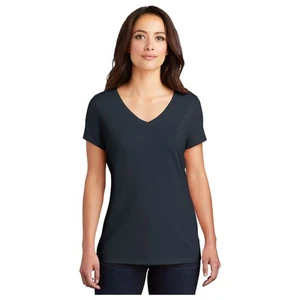 District® Women’s Perfect Tri® V-Neck Tee DM1350L - New Navy - Picture 1 of 2