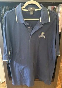 VTG Y2K University of Pittsburgh Pitt Panthers DinoCat Polo Blue Men’s Large - Picture 1 of 3