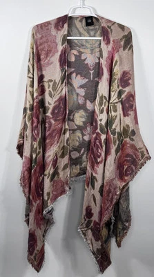 Cejon Reversible Shawl  Wrap Cottagecore Pastels Subtle Flowers One Size Beach - Image 1 of 4