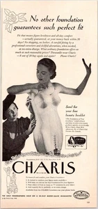 1948 Charis Girdle Foundation Vintage Print Ad Beauty Model - Picture 1 of 1