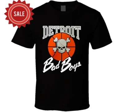 Detroit Bad Boys Retro Fan T Shirt Short Sleeve Black Cotton - Image 1 of 3