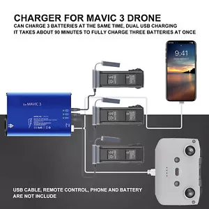 (EU Plug)Drone Battery Charger Aluminum Alloy Electronic Components Blue HG - Picture 1 of 22