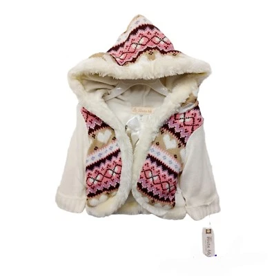 Route 66 Bebé Niñas Sudadera con Capucha Suéter Chaqueta-12M-Piel Sintética-Diseño Corazones Foto 1 de 4