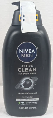 Nivea - 男士 - 天然炭 - 3 合 1 - 洗身液 - 30 盎司 — 第 1/4 张图片