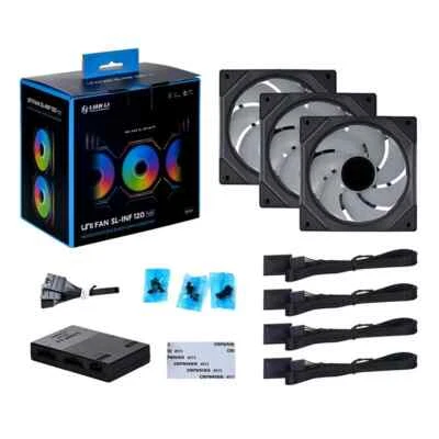 Lian Li UF-SLIN120-3B UNI FAN SL-INFINITY Case Fan 120mm With Controller 3 Pack - Image 1 of 4