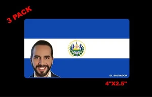  EL SALVADOR FLAG BANDERA FUNNY CAR TRUCK DECALS STICKERS FLAGS BUKELE STICKER - Picture 1 of 2