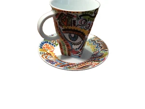 Nespresso Limited Edition Mug & Saucer Art Justin Teodoro A Home With Heart EUC - Picture 1 of 10