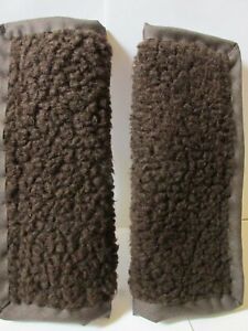 Lightly padded, Faux Brown Sheep Fleece, Car Seat Belt Cover Pads.  FREE P&P