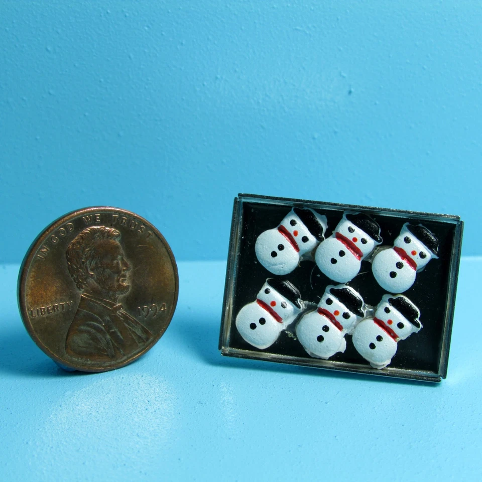 Casa de Muñecas Miniatura Navidad Muñeco de Nieve Galletas en Bandeja Hoja de Galletas IM65281 Foto 1 de 1