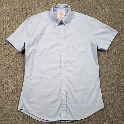 J Press Shirt Mens Small Light Blue Oxford Collar Button Down Short Sleeve - Image 1 of 4
