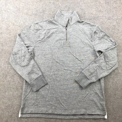 Vintage J Crew Sweater Mens Large Gray 1/4 Zip Long Sleeve Knit Oarsman - Image 1 of 4
