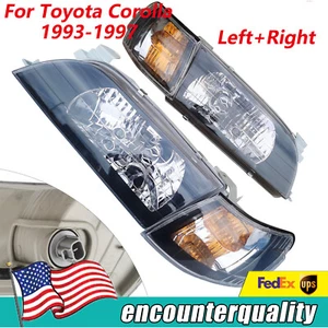 For Toyota Corolla 1993-1997 Headlights & Parking Corner Lights Left + Right Set - Foto 1 di 9
