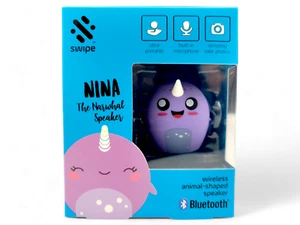 Swipe Nina The Narwhal Wireless Portable Bluetooth Speaker & Microphone Unicorn - Picture 1 of 1