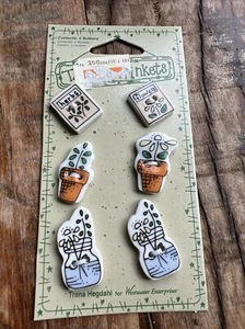 NEU auf Karte 1997 Trena's Schmuck Knöpfe Keramik - 6 Samen Pflanzen Blumen - Bild 1 von 6