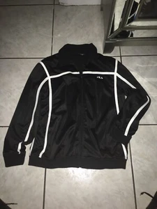 Fila Track Jacket mens sz Large black used - Picture 1 of 12