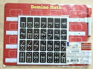 Domino Math Magnetic Learning Game Red Magnetic Board w/ Black Dominoes Ages 4+ - Picture 1 of 2