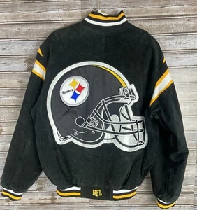 Pittsburgh Steelers Chaqueta de Cuero Gamuza Vintage Talla M NFL Casco de Bombardero ¡RARO! - Imagen 1 de 18