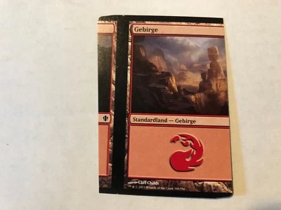Miscut Mountain / Mountain German Misprint MTG GENUINE EDH Commander Magic #3 - Image 1 of 2